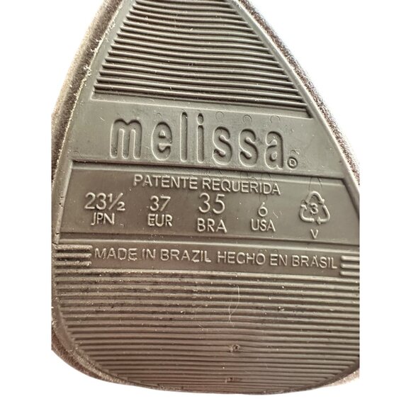 Melissa Womens Peep-Toe Heels With Geometric Block Heel Design Size 6 Brown Text - Picture 7 of 7